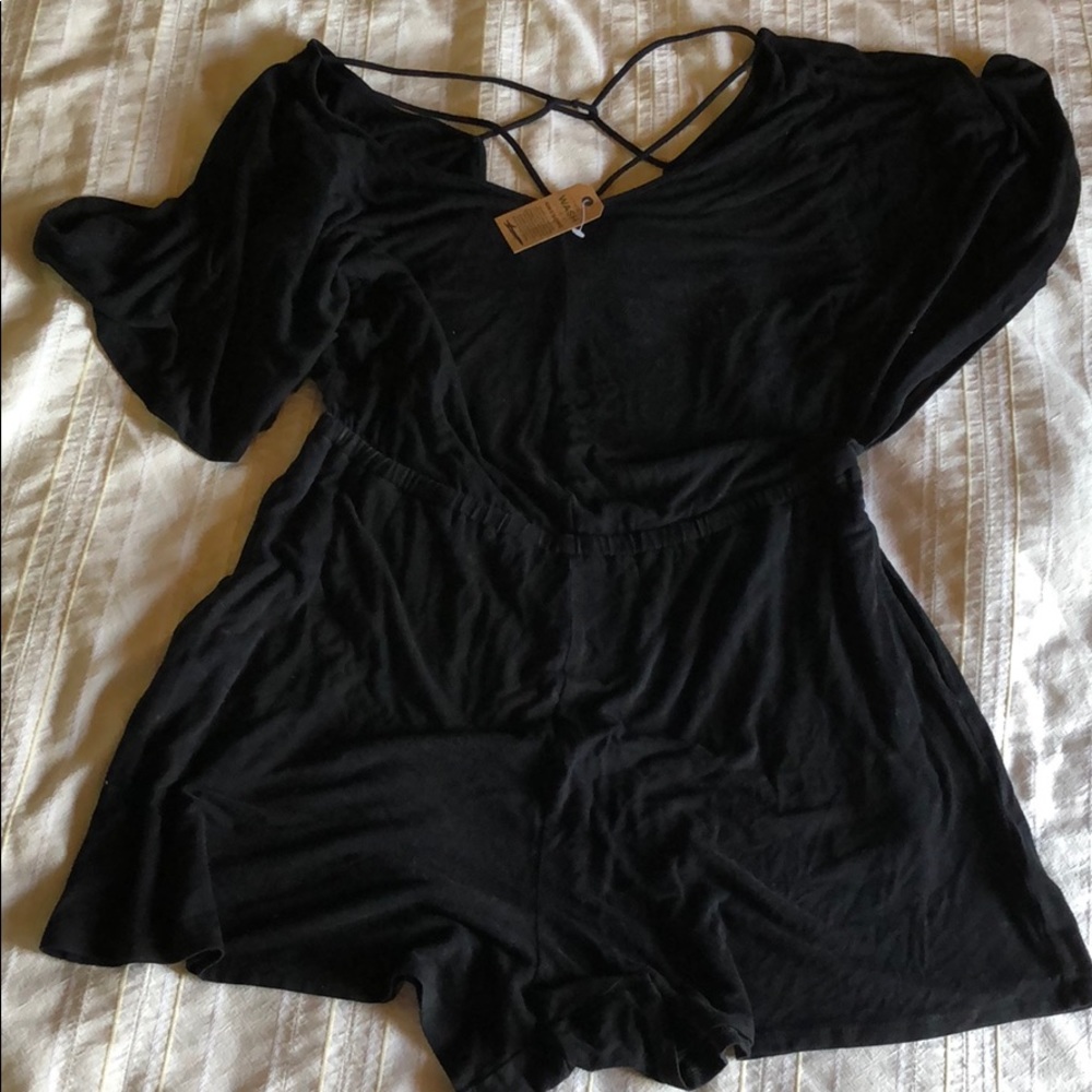 NWT distressed black Romper